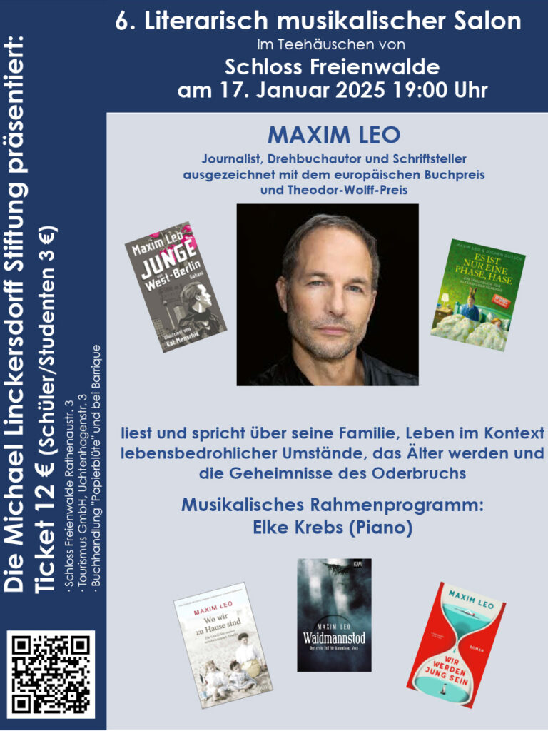 6. Literarisch musikalischer Salon: Maxim Leo