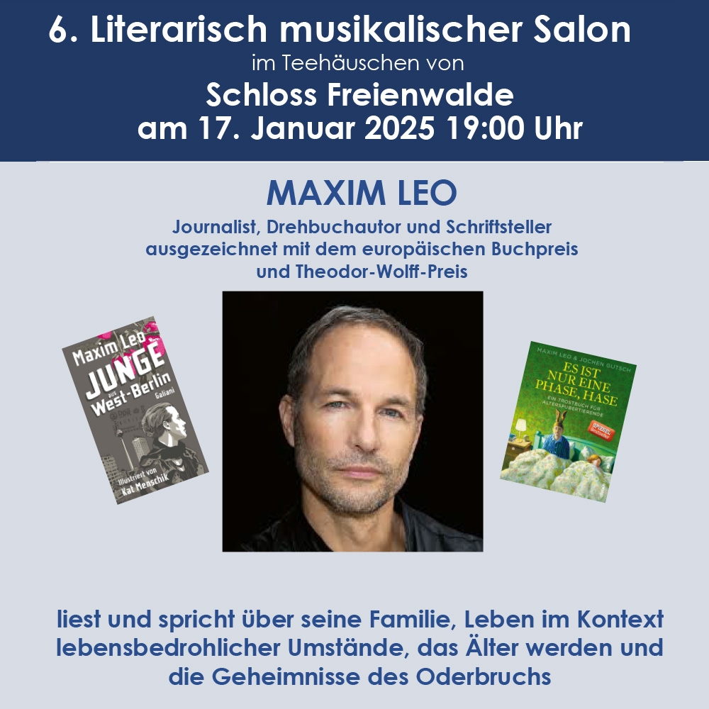 6. Literarisch musikalischer Salon: Maxim Leo