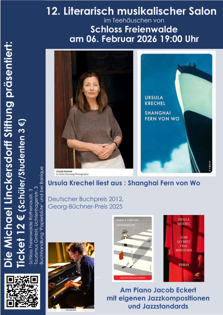 12. Literarisch musikalischer Salon: Ursula Krechel