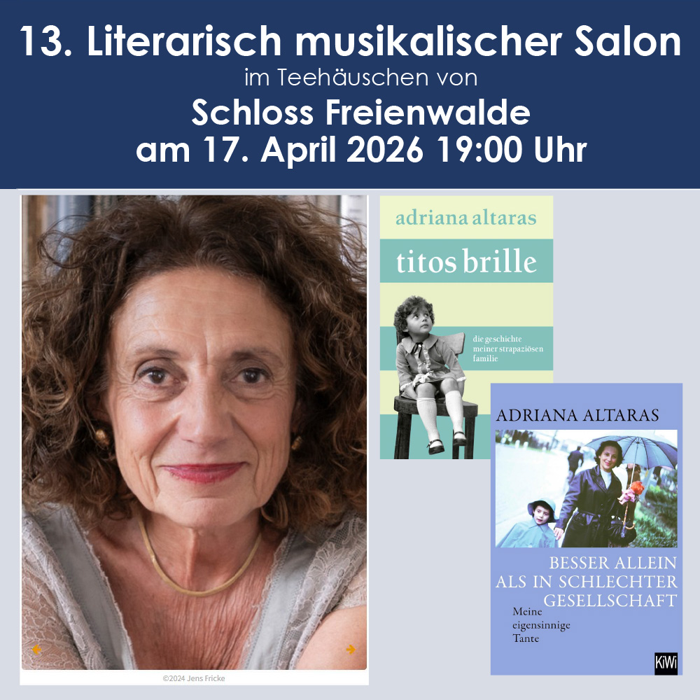 13. Literarisch musikalischer Salon: Adriana Altaras